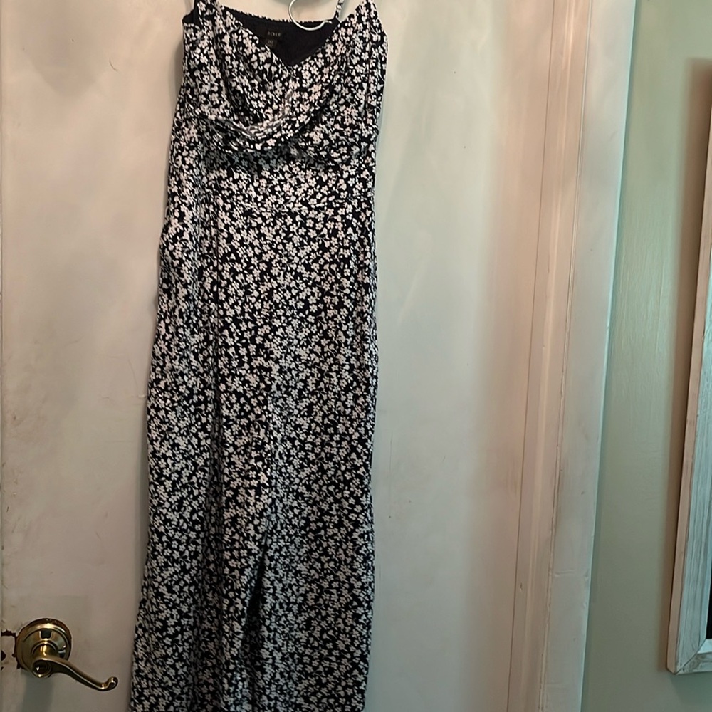 Jcrew,00, worn once, ditsy flowers jumpsuit. Side zipper, fitted top, wide legs
